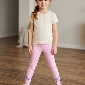 Wonder Nation Light Pink Leggings with Butterfly Design